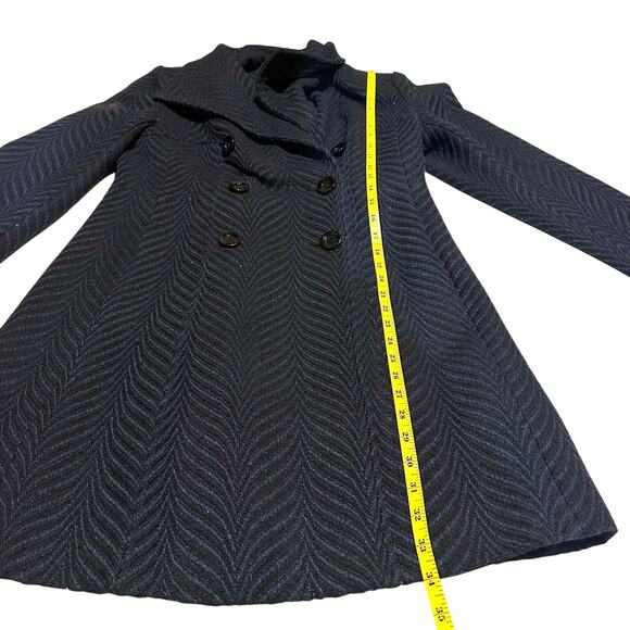 Larry Levine Blue Striped Winter Pea Coat Women's Size 6 - Picture 6 of 7